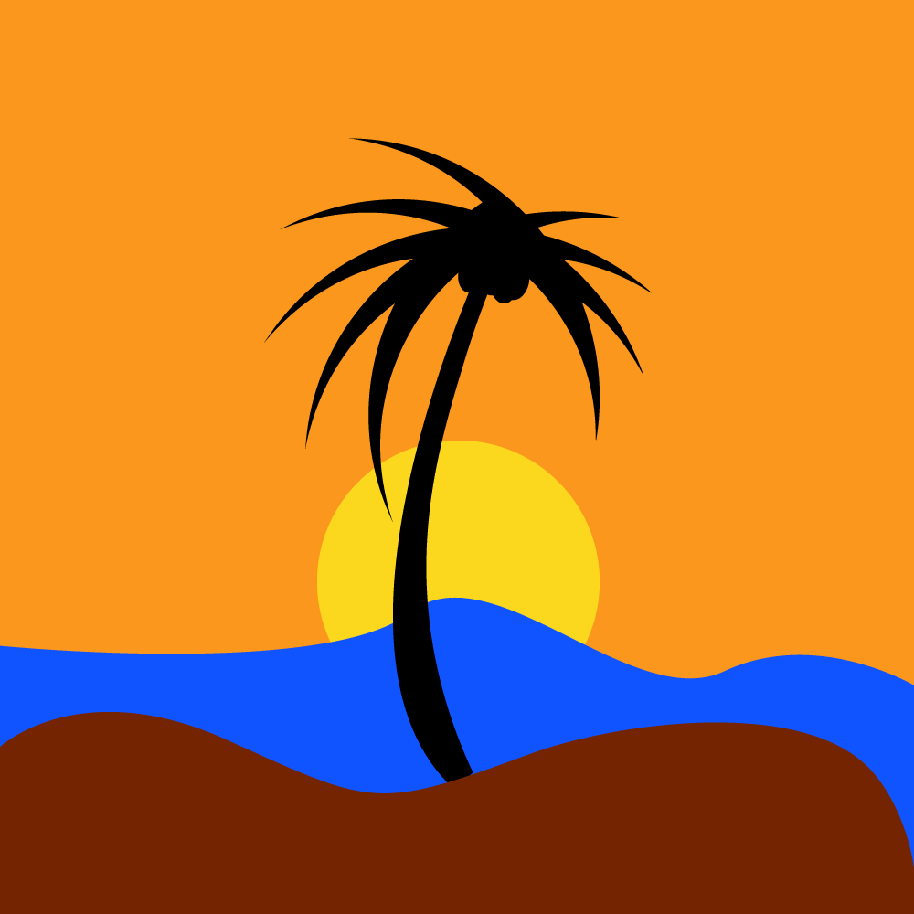 3d sunset