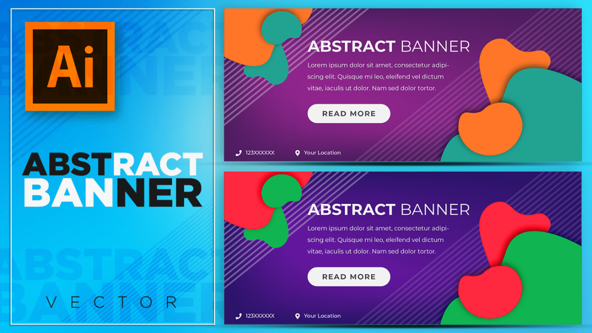 bstract Banner Adobe Illustrator